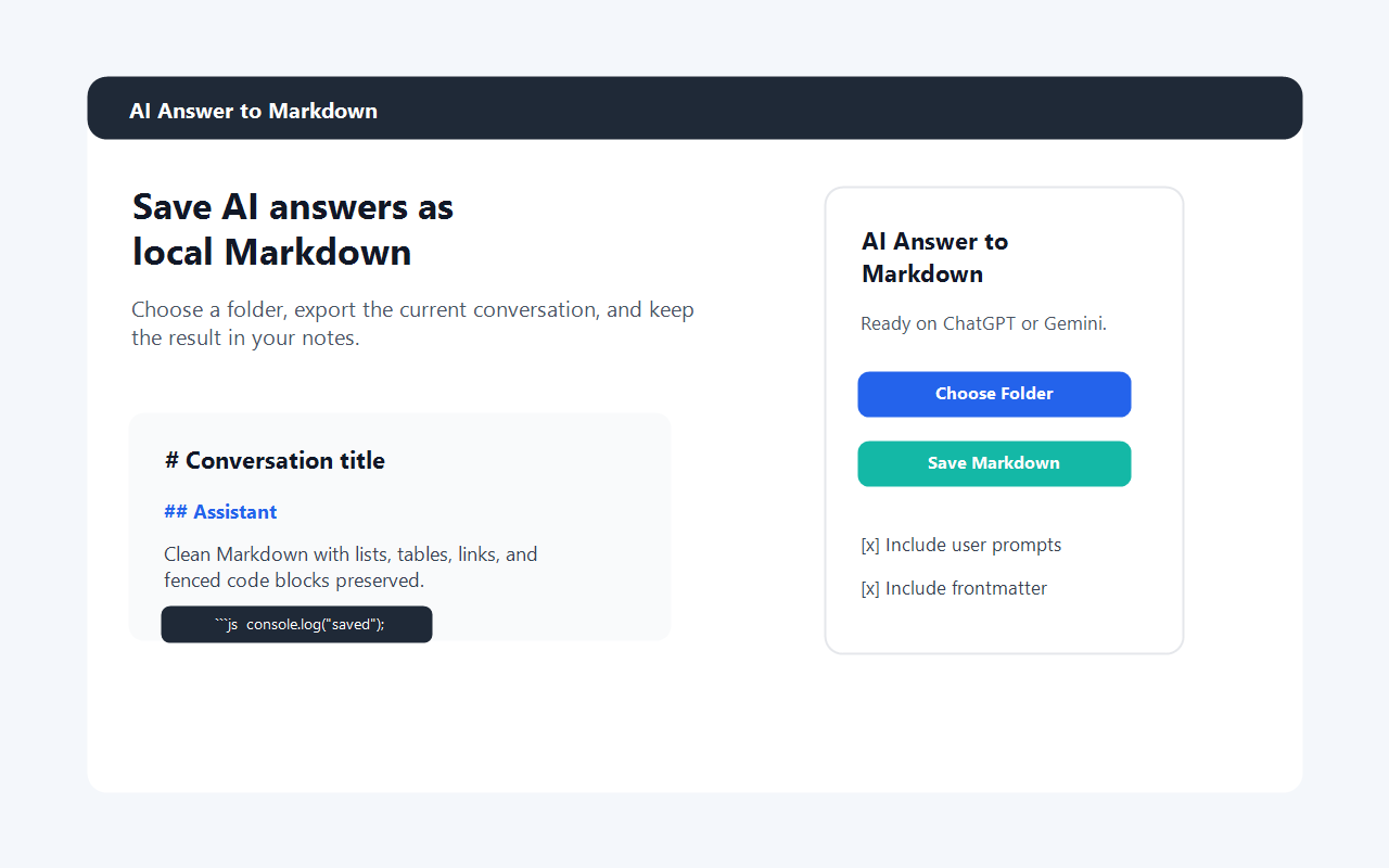 AI Answer to Markdown